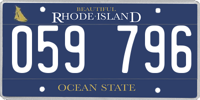 RI license plate 059796