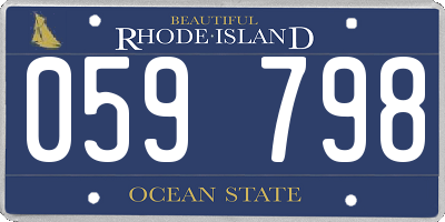 RI license plate 059798