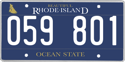 RI license plate 059801