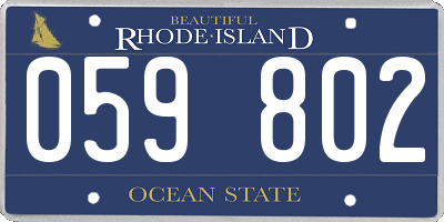 RI license plate 059802