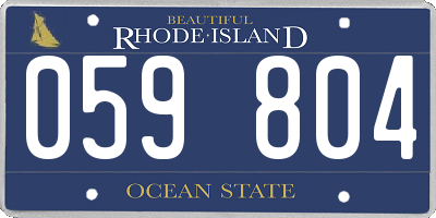 RI license plate 059804