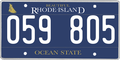 RI license plate 059805