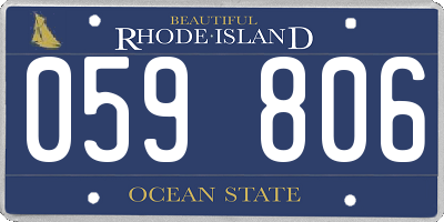 RI license plate 059806
