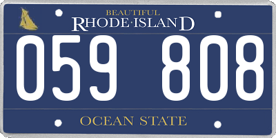 RI license plate 059808