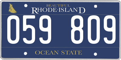 RI license plate 059809
