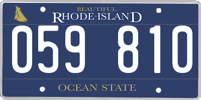 RI license plate 059810