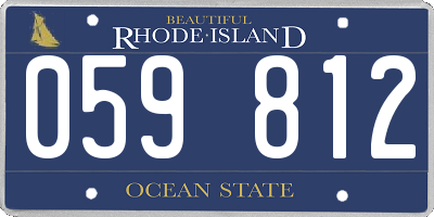 RI license plate 059812