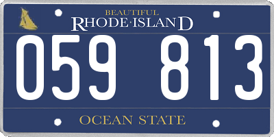 RI license plate 059813