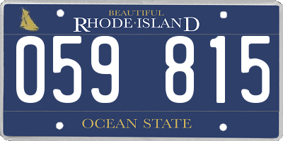 RI license plate 059815