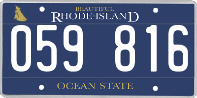 RI license plate 059816