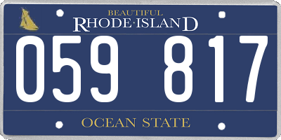 RI license plate 059817