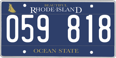 RI license plate 059818