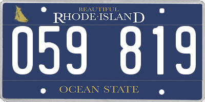 RI license plate 059819