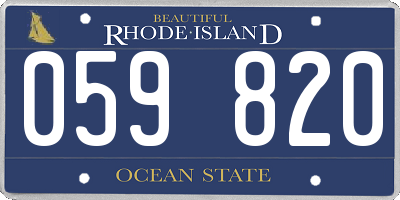 RI license plate 059820