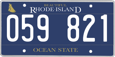 RI license plate 059821