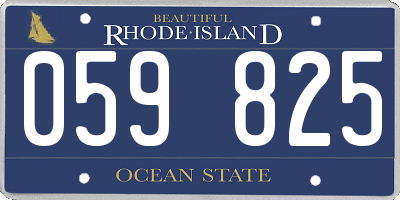 RI license plate 059825
