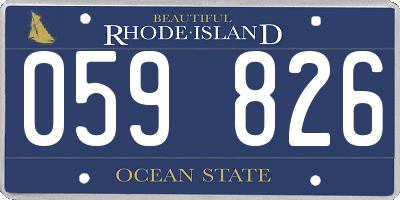 RI license plate 059826