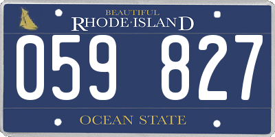 RI license plate 059827