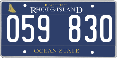 RI license plate 059830