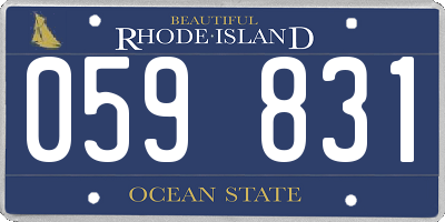RI license plate 059831