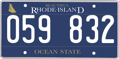RI license plate 059832