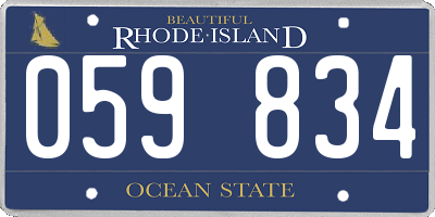 RI license plate 059834