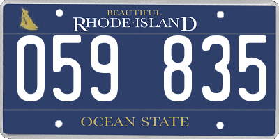 RI license plate 059835