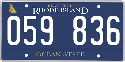 RI license plate 059836
