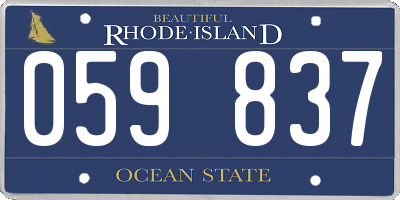 RI license plate 059837