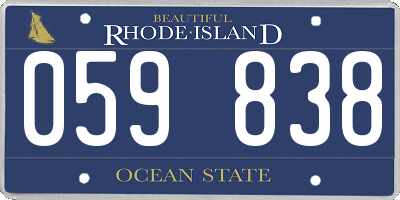 RI license plate 059838