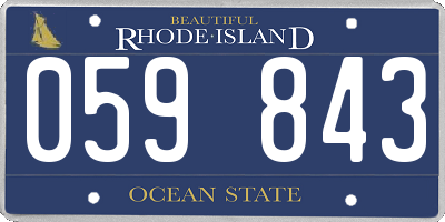 RI license plate 059843