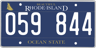 RI license plate 059844