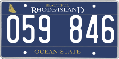 RI license plate 059846
