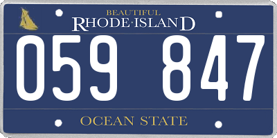 RI license plate 059847