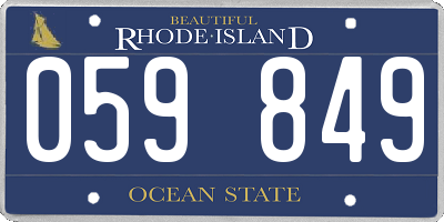 RI license plate 059849