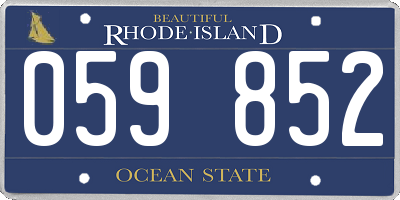RI license plate 059852