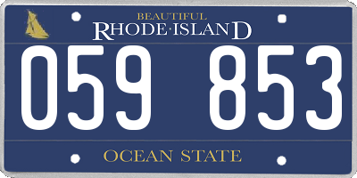 RI license plate 059853