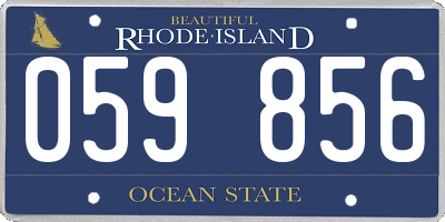 RI license plate 059856