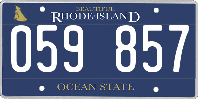 RI license plate 059857