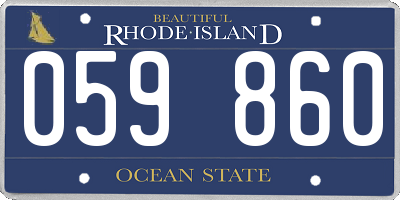 RI license plate 059860