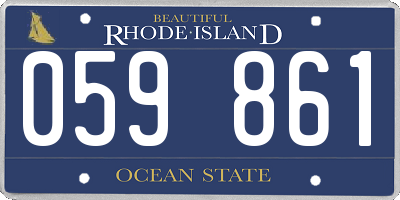 RI license plate 059861