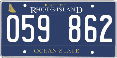 RI license plate 059862