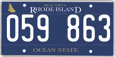 RI license plate 059863