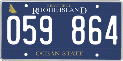 RI license plate 059864
