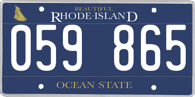 RI license plate 059865