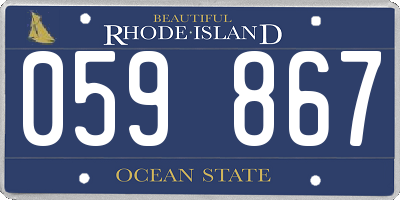 RI license plate 059867