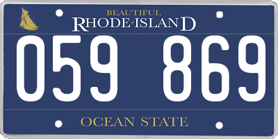 RI license plate 059869