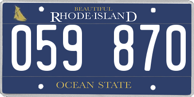 RI license plate 059870