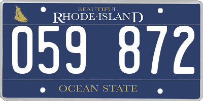 RI license plate 059872