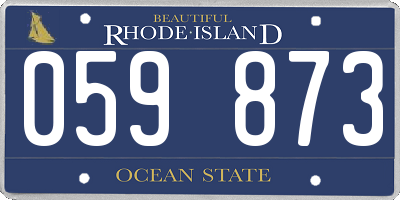 RI license plate 059873